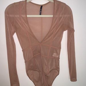Nasty Gal Sheer Nude Bodysuit